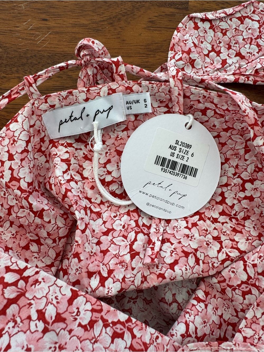 NWT Petal & Pup Floral Tiered Maxi Dress Pink Ruffle Tie Strap US 2 - Picture 3 of 7